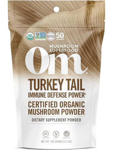 Om Mushroom Superfood, Turkey Tail Certified Organic Mushroom Powder, 3.5 oz