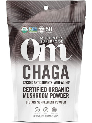 Om Mushroom Superfood, Chaga Certified Organic Mushroom Powder, 3.5 oz