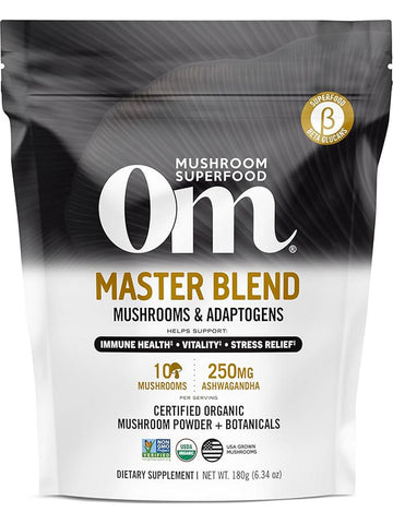 Om Mushroom Superfood, Master Blend Certified Organic Mushroom Powder + Botanicals, 6.34 oz