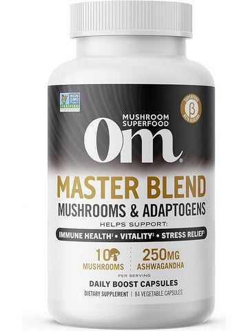 Om Mushroom Superfood, Master Blend Daily Boost Capsules, 84 Vegetable Capsules