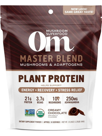 Om Mushroom Superfood, Master Blend Plant Protein, Creamy Chocolate, 1.20 lb