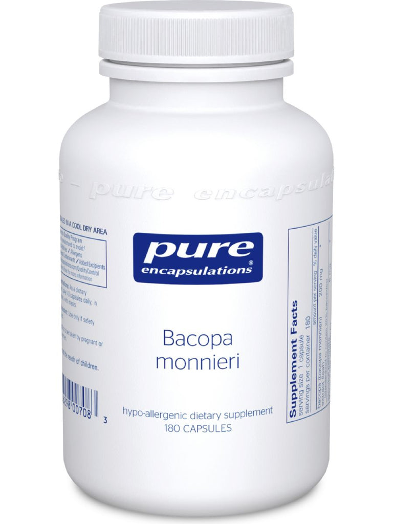 Pure Encapsulations, Bacopa monniera, 200 mg, 180 vcaps