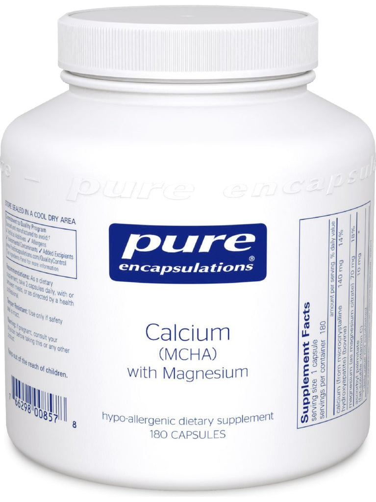 Pure Encapsulations, Calcium (MCHA) with Magnesium, 180 vcaps