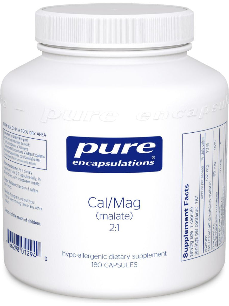 Pure Encapsulations, Cal/Mag, (malate) 2:1, 180 vcaps