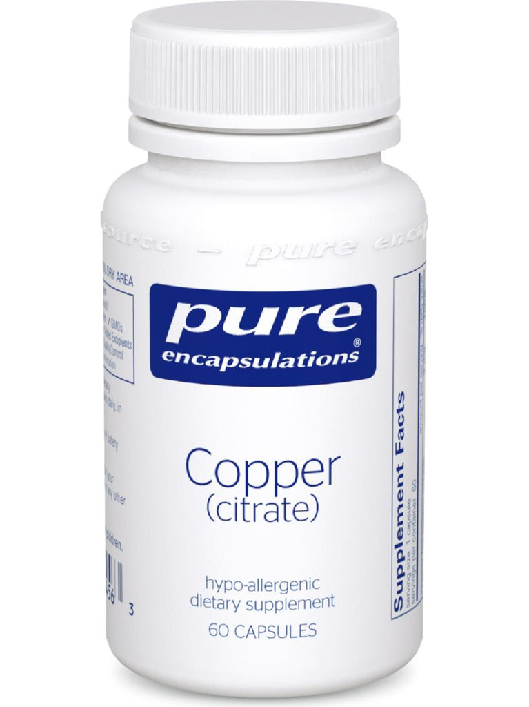 Pure Encapsulations, Copper (citrate), 60 vcaps