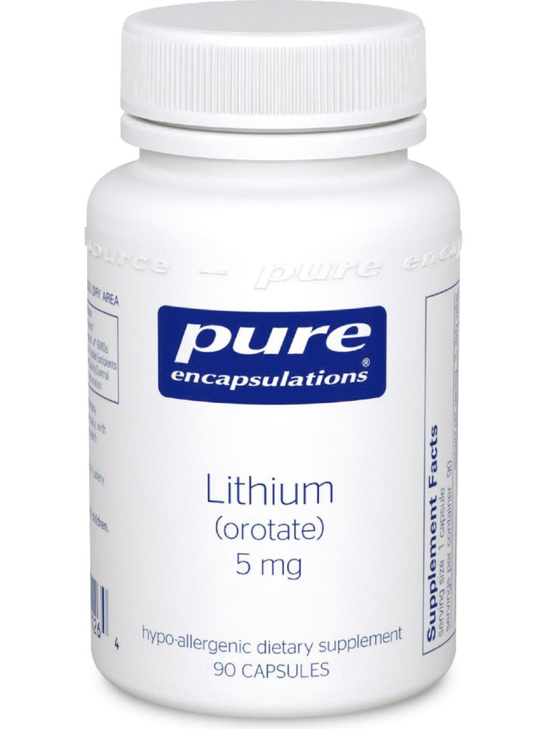 Pure Encapsulations, Lithium (orotate), 5 mg, 90 vcaps