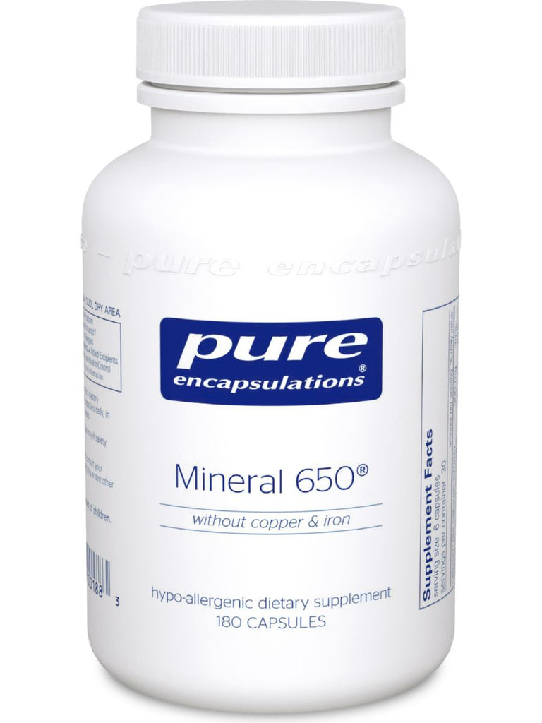 Pure Encapsulations, Mineral 650 (w/out CU & FE), 180 vcaps
