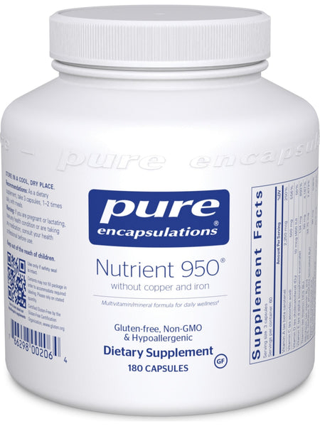 Pure Encapsulations, Nutrient 950 w/o Cu & Fe, 180 vcaps