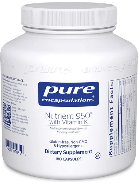 Pure Encapsulations, Nutrient 950 with Vitamin K, 180 vcaps
