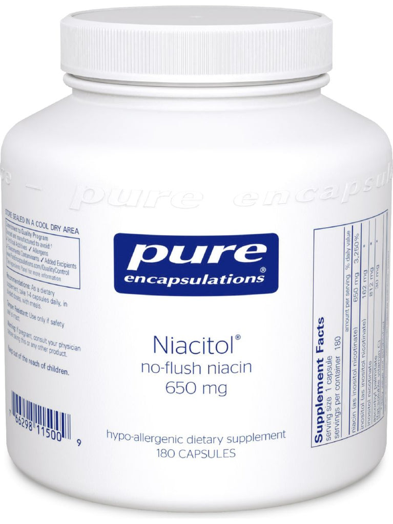 Pure Encapsulations, Niacitol 650, 180 caps