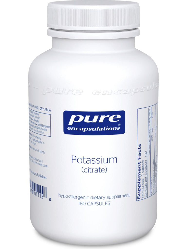 Pure Encapsulations, Potassium (citrate), 180 vcaps