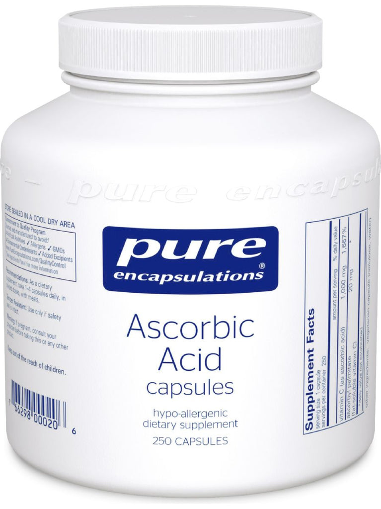 Pure Encapsulations, Pure Ascorbic Acid, 250 vcaps