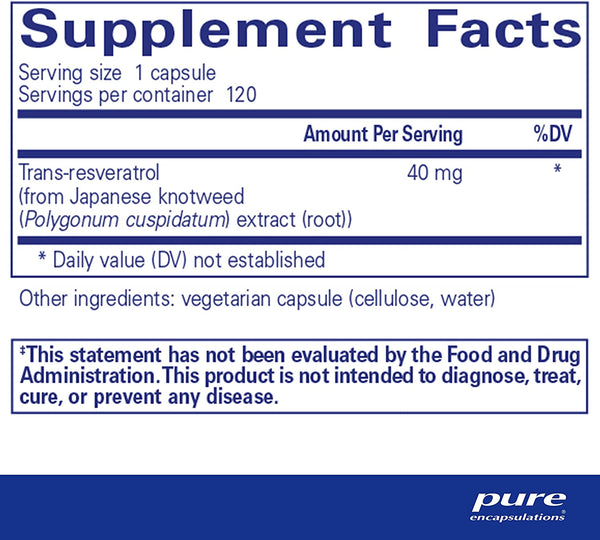 Pure Encapsulations, Resveratrol, 40 mg, 120 vcaps