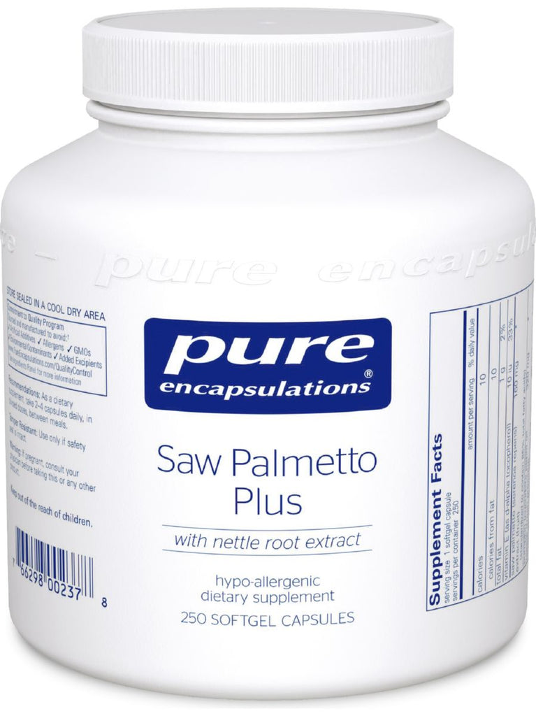 Pure Encapsulations, Saw Palmetto Plus, 250 gels