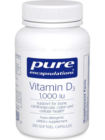 Pure Encapsulations, Vitamin D3 1000 IU, 250 vcaps