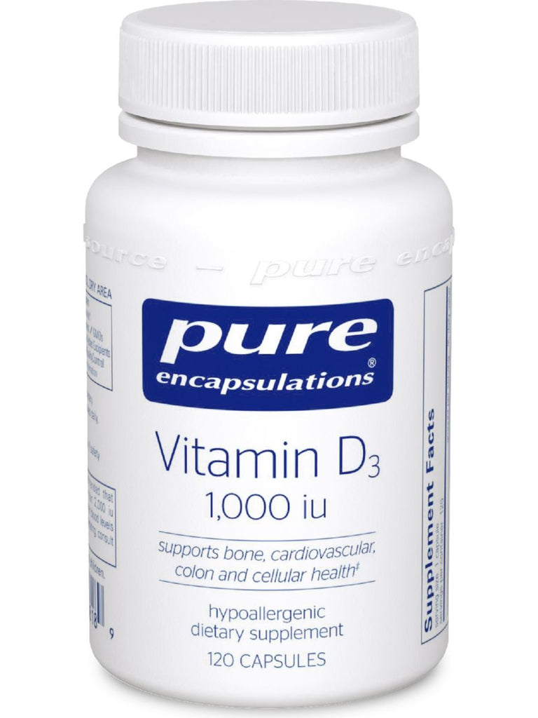 Pure Encapsulations, Vitamin D3 1000 IU, 120 vcaps
