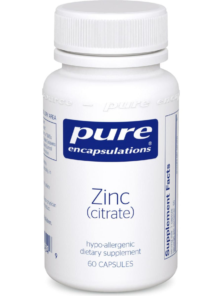 Pure Encapsulations, Zinc (citrate), 60 vcaps