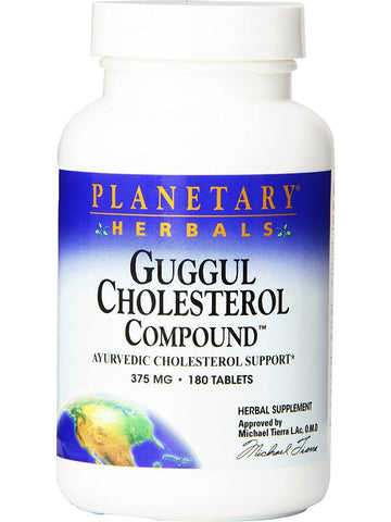 Planetary Herbals, Guggul Cholesterol Compound™ 375 mg, 180 Tablets