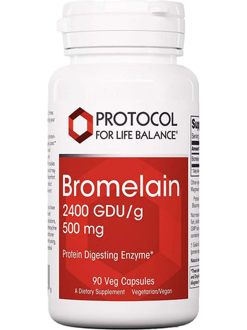 Protocol For Life Balance, Bromelain, 2400 gdu/500 mg, 90 Veg Capsules