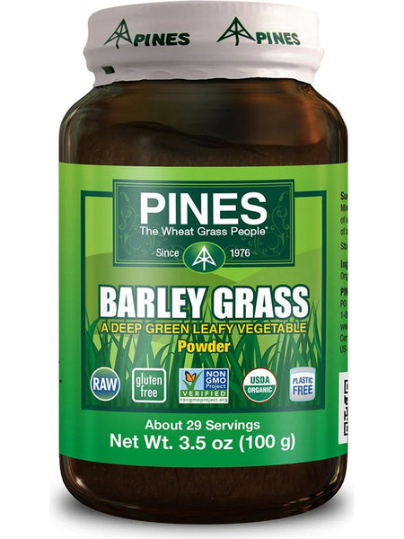 PINES Wheat Grass, Barley Grass Powder, 3.5 oz
