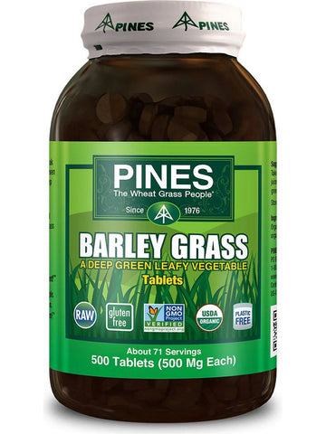PINES Wheat Grass, Barley Grass, 500 Tablets