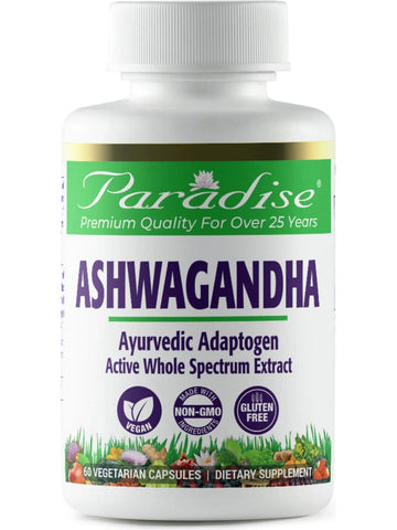 Paradise Herbs, Ashwagandha, Organic, 60 vegetarian capsules