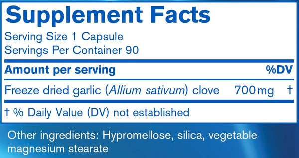 Pharmax, Garlic Freeze Dried Herbal Supplement, 90 Vegetable Capsules