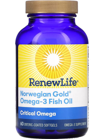 RenewLife, Norwegian Gold Omega-3 Fish Oil Critical Omega, 60 Enteric-Coated Softgels