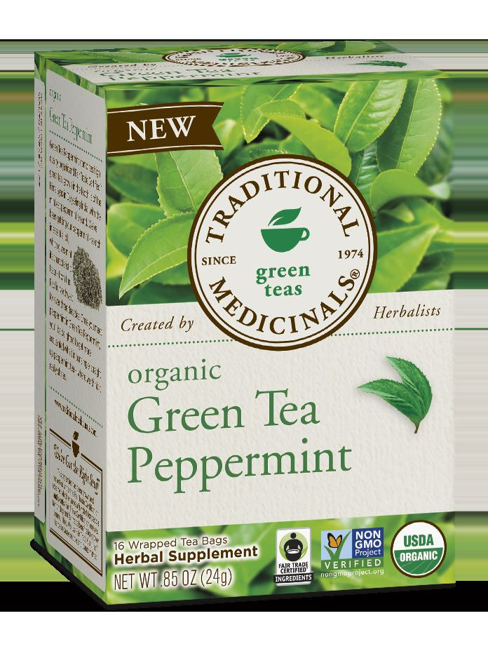 Traditional Medicinals, Organic Green Tea Peppermint, 16 bags