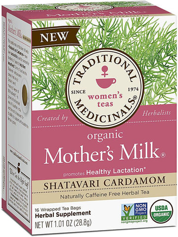 Mother's Milk Shatavari Cardamom Tea, 16 bags, Traditional Medicinals