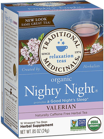 Traditional Medicinals, Organic Nighty Night Valerian, 16 bags