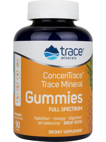 Trace Minerals, ConcenTrace Gummies, Pineapple, 90 Gummies