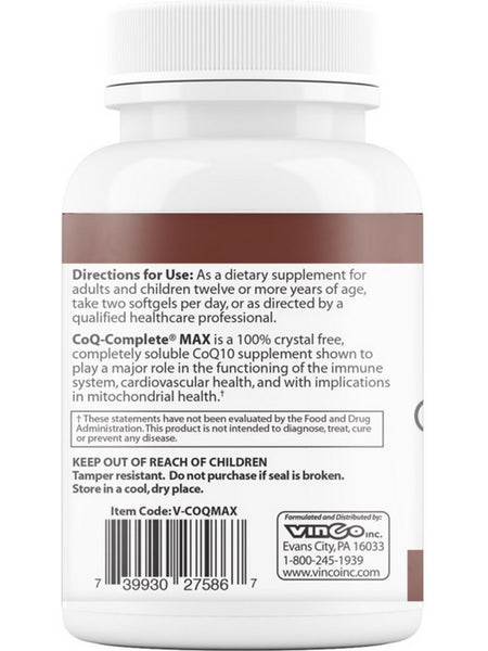 Vinco, CoQ-Complete MAX, 400 mg, 60 Softgels