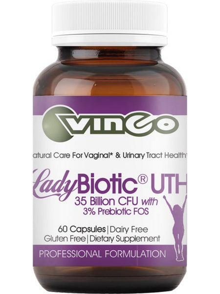 Vinco, LadyBiotic UTH, 35 Billion CFU with 3% Prebiotic FOS, 60 Capsules