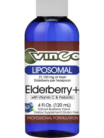 Vinco, Liposomal Elderberry+ with Vitamin C & Prebiotic, 4 fl oz