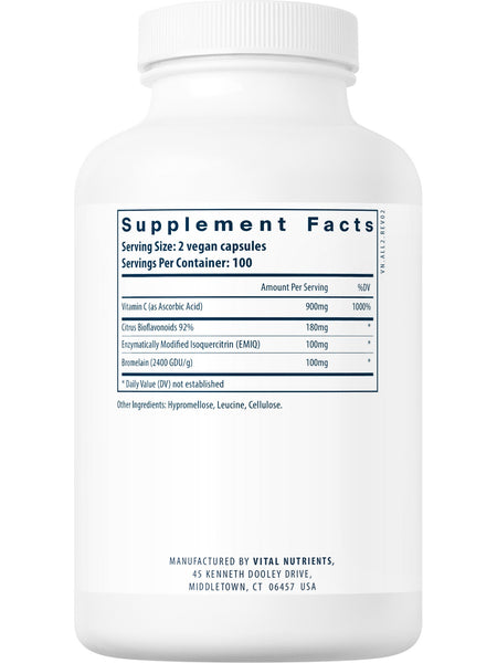 Vital Nutrients, Aller-C (Isoquercetrin, C, & Bioflavonoids), 200 vegetarian capsules