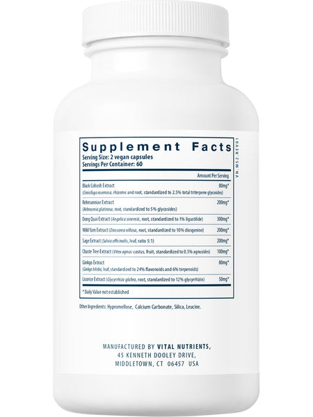 Vital Nutrients, Menopause Support, 120 vegetarian capsules