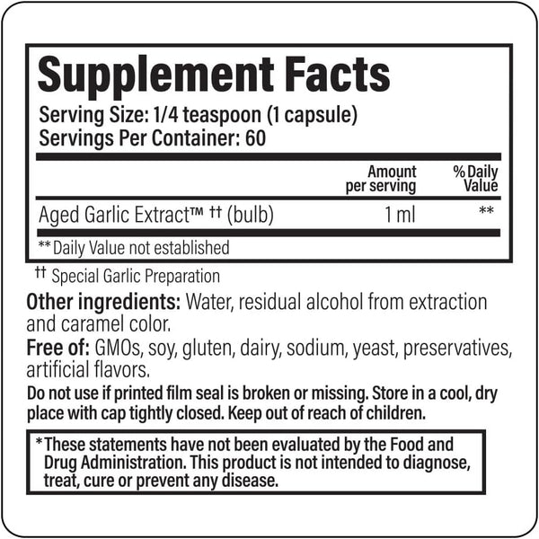 Wakunaga, Kyolic, Aged Garlic Extract, Liquid Cardiovascular Health Vegetarian, The Original, 1 Bottle of Kyolic Liquid (2  fl oz)  + 60 Fillable Vegetarian Capsules