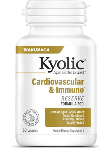 Wakunaga, Kyolic, Cardiovascular & Immune Reserve Formula 200, 60 Capsules