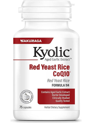 Wakunaga, Kyolic, Red Yeast Rice CoQ10, Formula 114, 75 Capsules