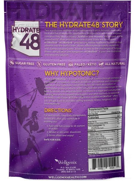 Wellgenix, Hydrate48 Rapid Recovery, Raspberry Lemonade, 171 g (30 Servings)