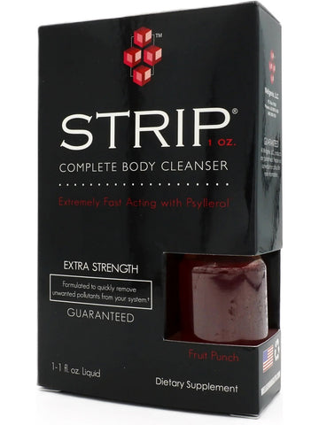Wellgenix, Strip Complete Body Cleanser Extremely Fast Acting with Psyllerol Extra Strength, Fruit Punch, 1 fl oz