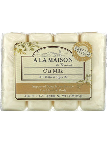 A La Maison de Provence, Oat Milk Bar Soap Value Pack, 4 Bars