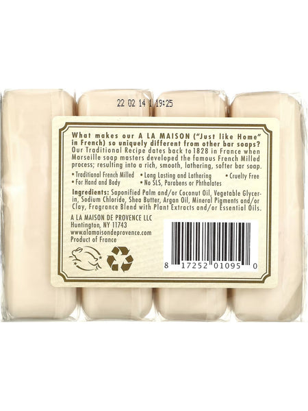 A La Maison de Provence, Pure Coconut Bar Soap Value Pack, 4 Bars