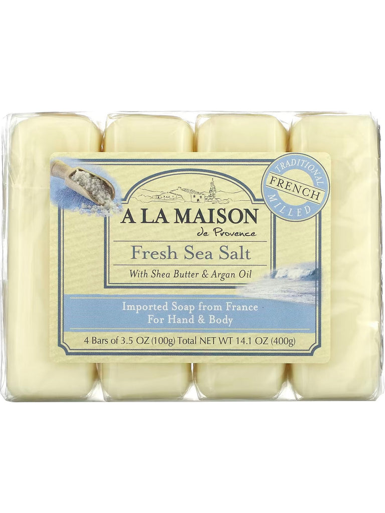 A La Maison de Provence, Fresh Sea Salt Bar Soap Value Pack, 4 Bars