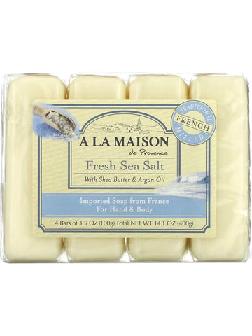 A La Maison de Provence, Fresh Sea Salt Bar Soap Value Pack, 4 Bars