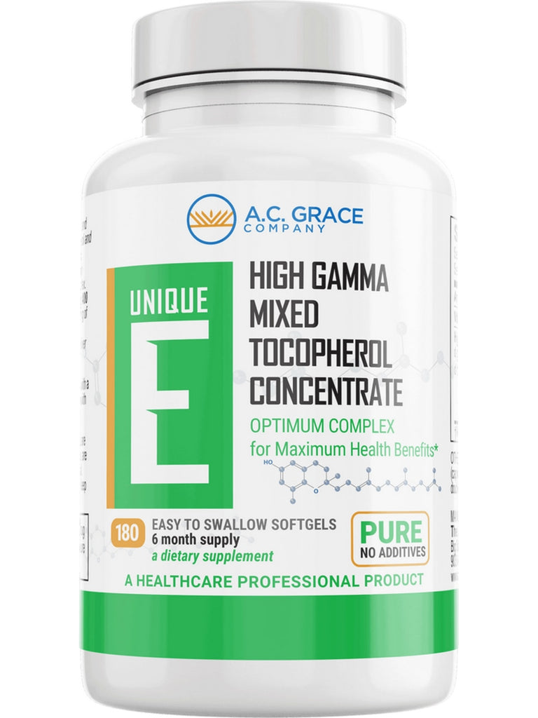 A.C. Grace Company, UNIQUE E Mixed Tocopherols Concentrate, 180 Softgels