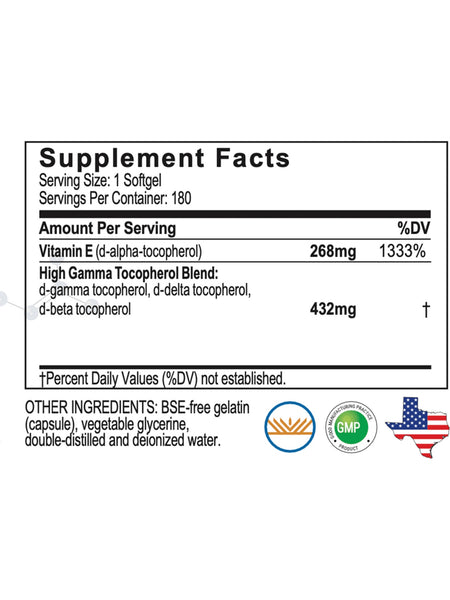 A.C. Grace Company, UNIQUE E Mixed Tocopherols Concentrate, 180 Softgels