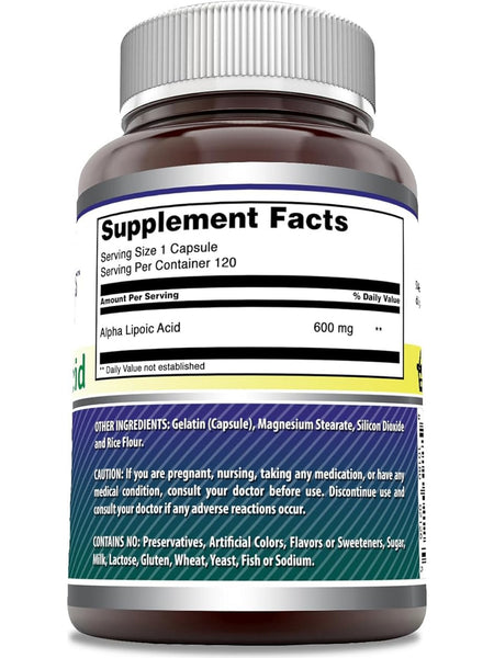 Amazing Formulas, Alpha Lipoic Acid, 600 mg, 120 Capsules