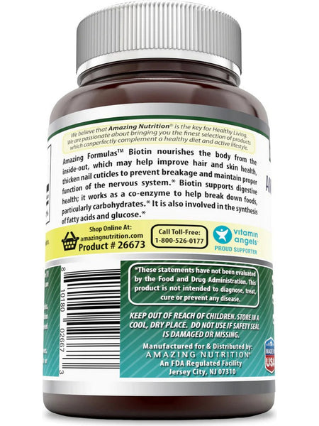 Amazing Formulas, Biotin, 10,000 mcg, 100 Veggie Capsules